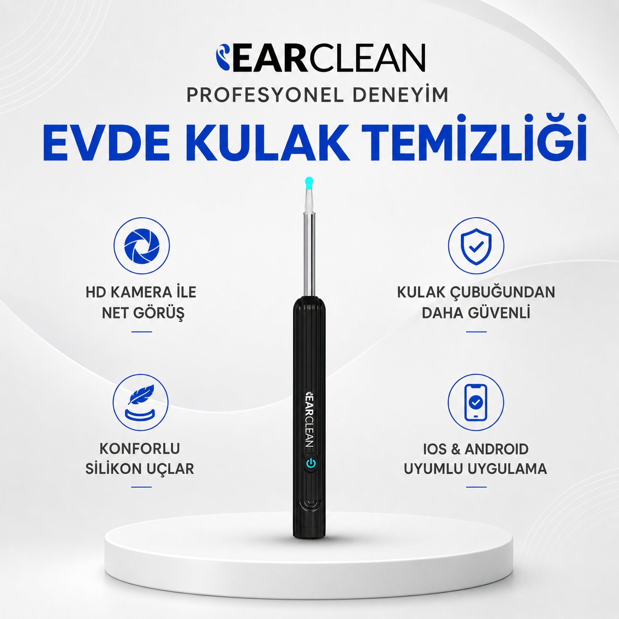 EarClean - Doktor Onaylı 1080P Kulak Temizlik Kamerası
